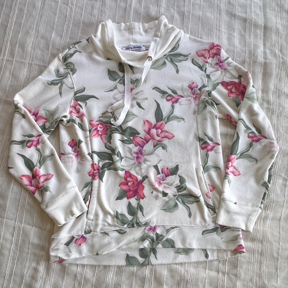TOMMY BAHAMA Island Soft Cowl Neck Floral Sweatshirt | Women’s XS